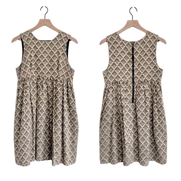 Jenni Kayne Green and Gold Sleeveless Mini Dress Size 6